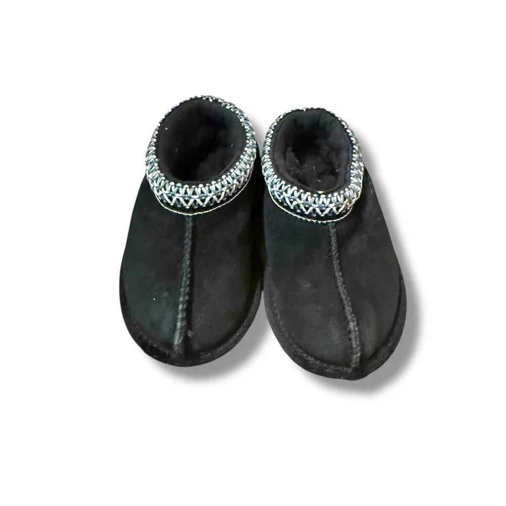 UGG Tasman II‎ Suede Slippers Toddler Size 6 Cozy Black Slip-On Shoes